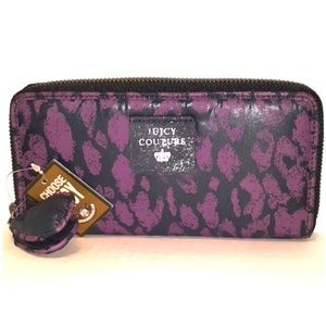 NWT JUICY COUTURE Purple Ocelot Zip Around wallet